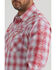 Image #2 - Wrangler Men's PBR Logo Plaid Print Long Sleeve Snap Western Shirt , Red, hi-res
