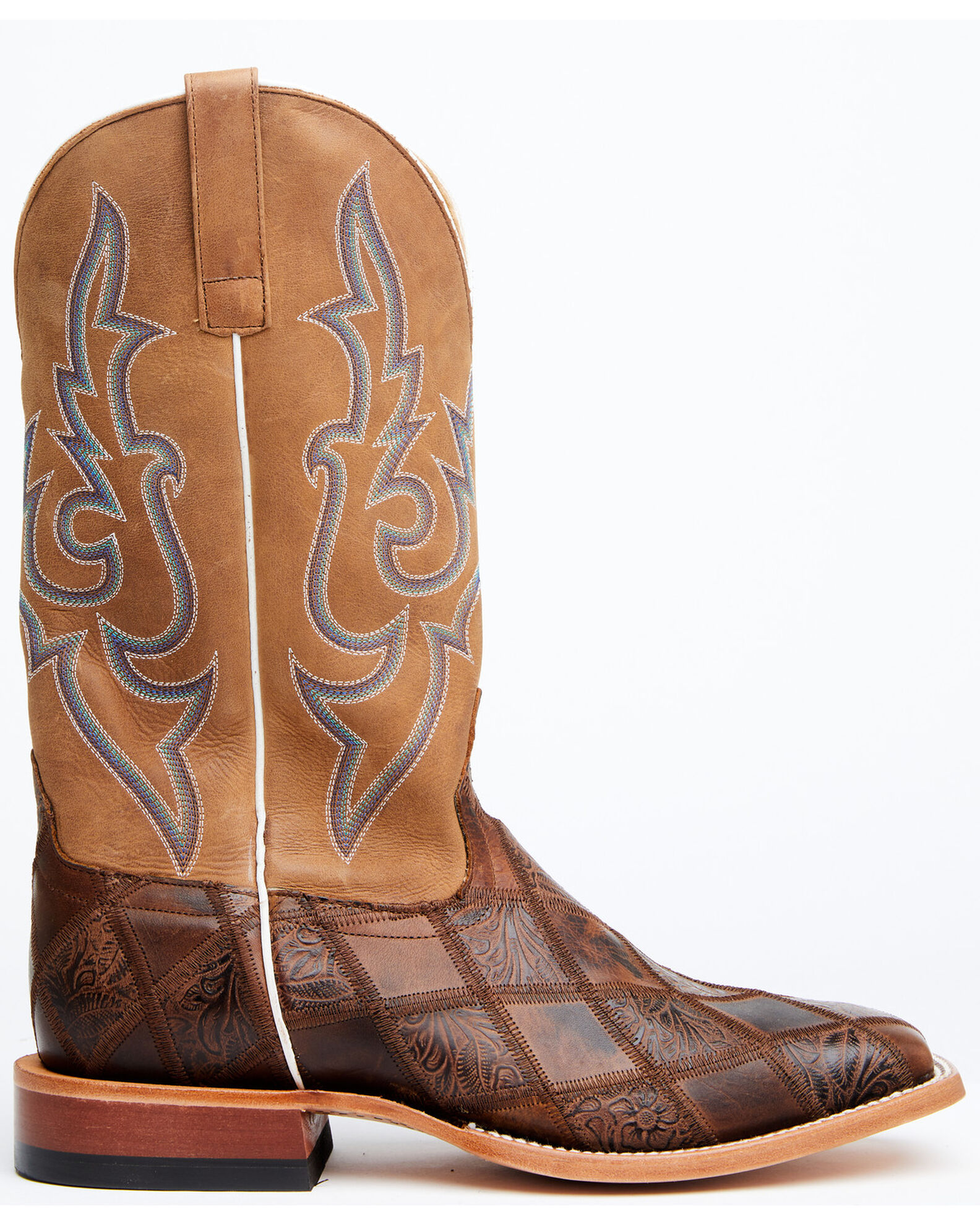 Horse Power Men s Patchwork Western Boots Broad Square Toe Sheplers
