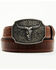 Image #1 - Cody James Men's Longhorn Scroll Buckle Belt, Brown, hi-res