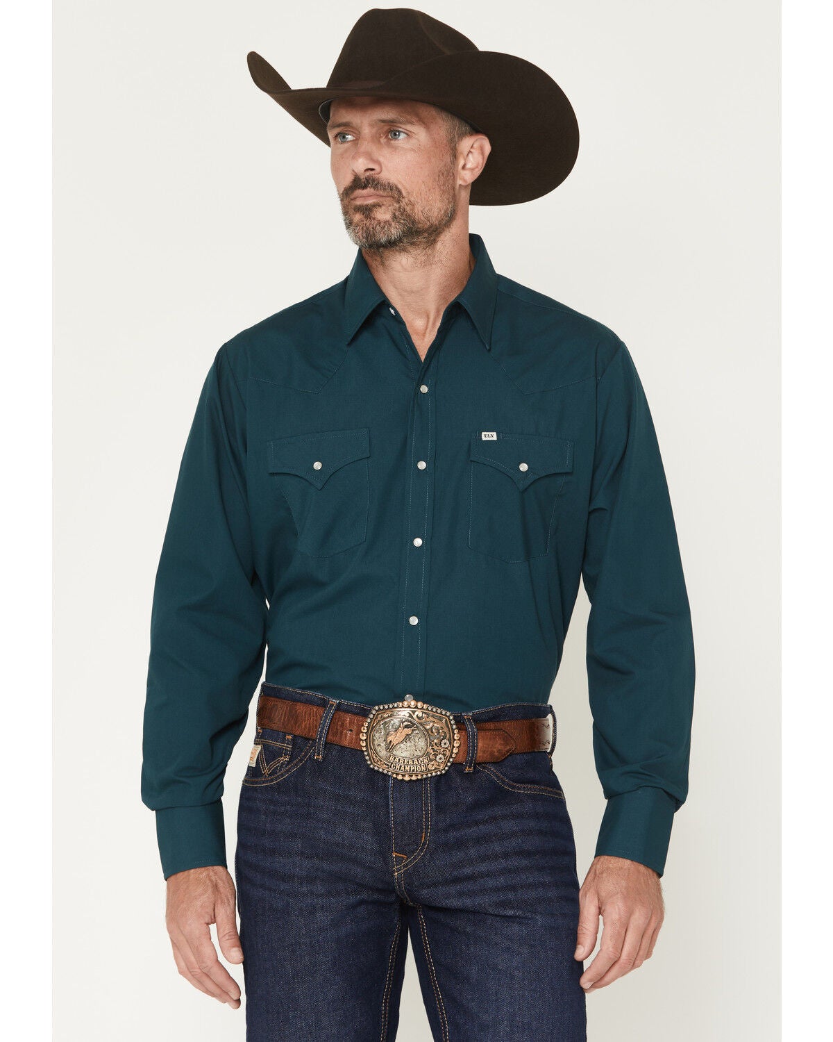 Product Name: Ely Walker Men's Solid Long Sleeve Pearl Snap Western Shirt