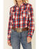 Image #3 - Rock & Roll Denim Women's Plaid Print Long Sleeve Snap Western Boyfriend Shirt, , hi-res