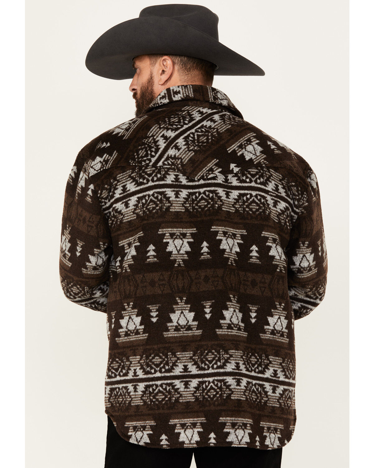 Image #4 - Outback Trading Co. Men's Brown Hudson Southwestern Print Long Sleeve Heavy Snap Western Shirt, Brown, hi-res