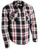 Image #1 - Milwaukee Performance Men's Aramid Reinforced Plaid Flannel Biker Shirt - Big & Tall, Black/red, hi-res