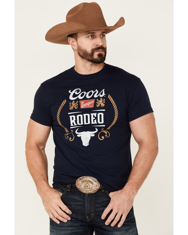 Brew City Brew Gear Men's Coors Banquet Rodeo Graphic Short Sleeve T-Shirt - Navy , Navy, hi-res