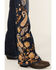 Image #2 - Grace In LA Girls' Dark Wash Mid Rise Paisley Embroidered Flare Jeans, Medium Wash, hi-res