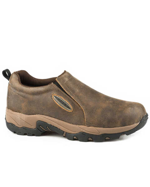 Image #1 - Roper Men's Air Vintage Leather Slip-On Shoes - Round Toe, Brown, hi-res