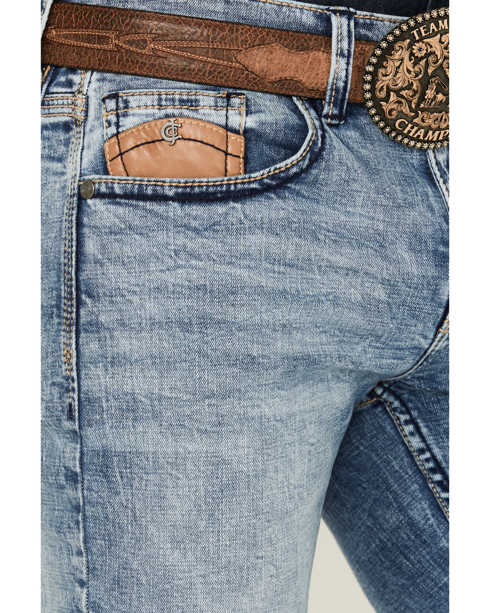 Cody James Men's Clover Leaf Light Wash Slim Straight Stretch Denim Jeans |  Sheplers