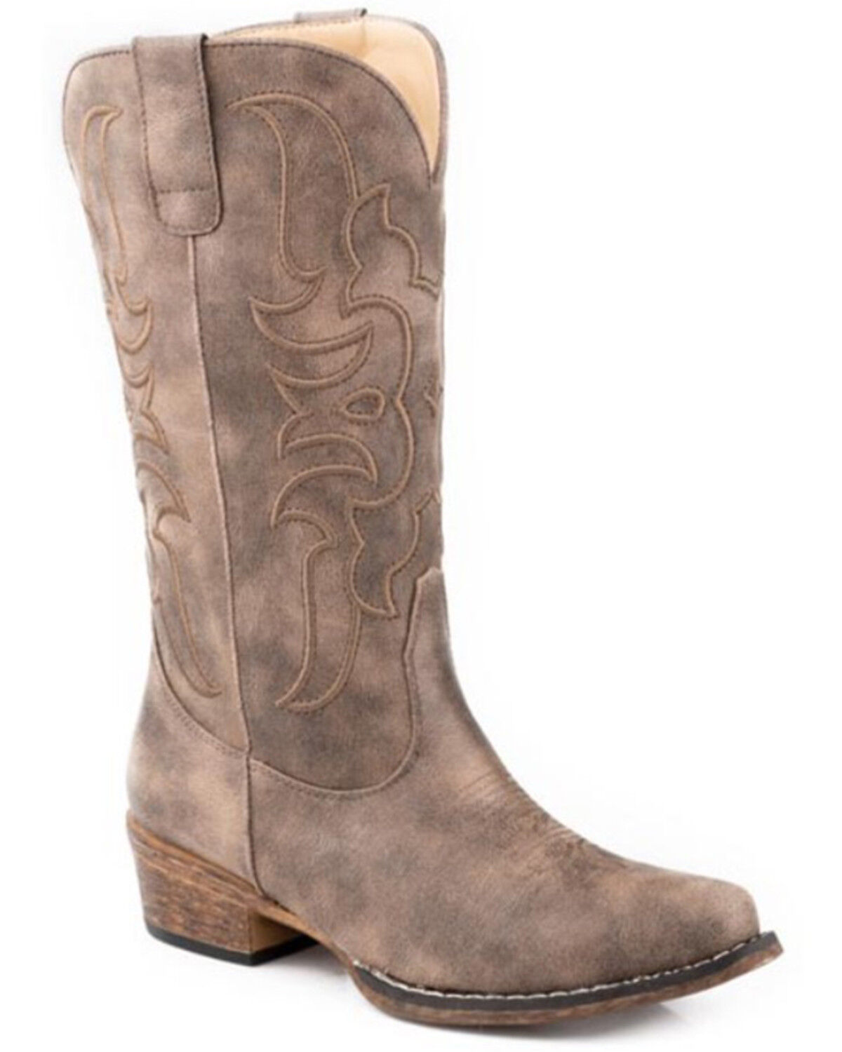 Image #1 - Roper Women's Riley Cord Western Boots - Snip Toe, Brown, hi-res
