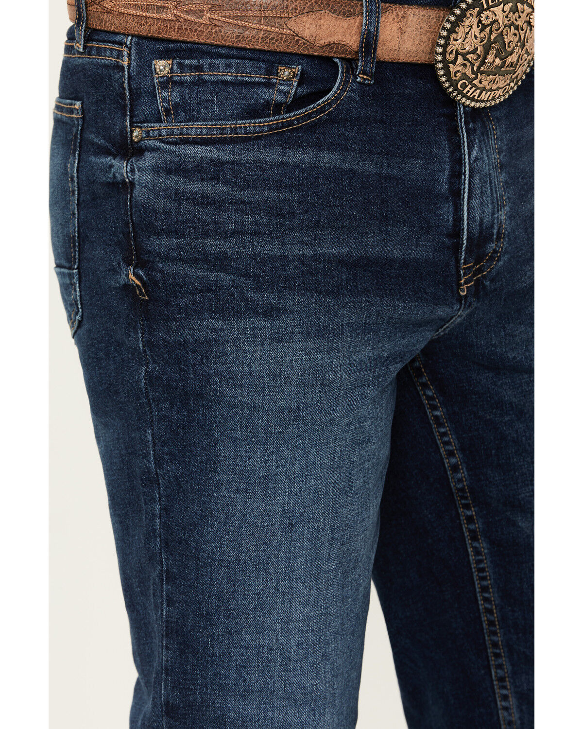 Image #2 - DEVIL-DOG Dungarees Men's Clayton Dark Wash Bootcut Performance Stretch Denim Jeans, Dark Wash, hi-res