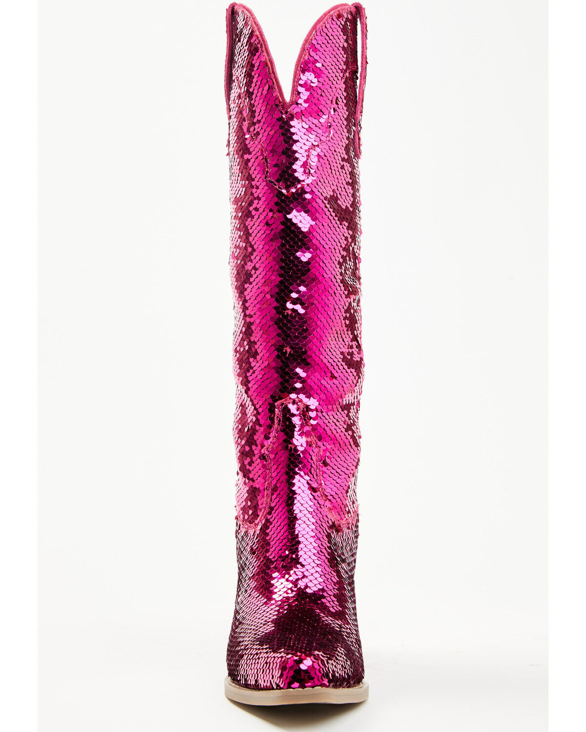 Image #4 - Dingo Women's Sequin Dance Hall Queen Tall Western Boots - Snip Toe, Fuchsia, hi-res