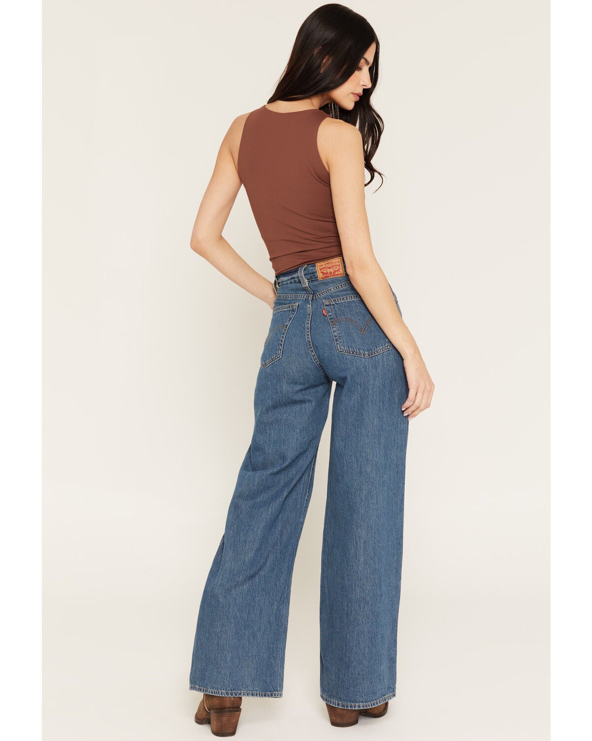 Image #3 - Levi's Women's Chasing Dreams Medium Wash High Rise Cinch Baggy Denim Jeans, Medium Wash, hi-res