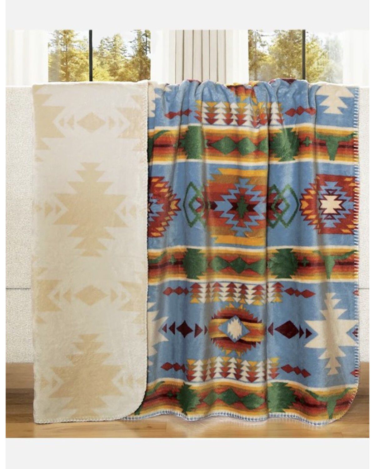 Carstens Home Wrangler Rio Grande Reversible Plush Throw, Multi, hi-res