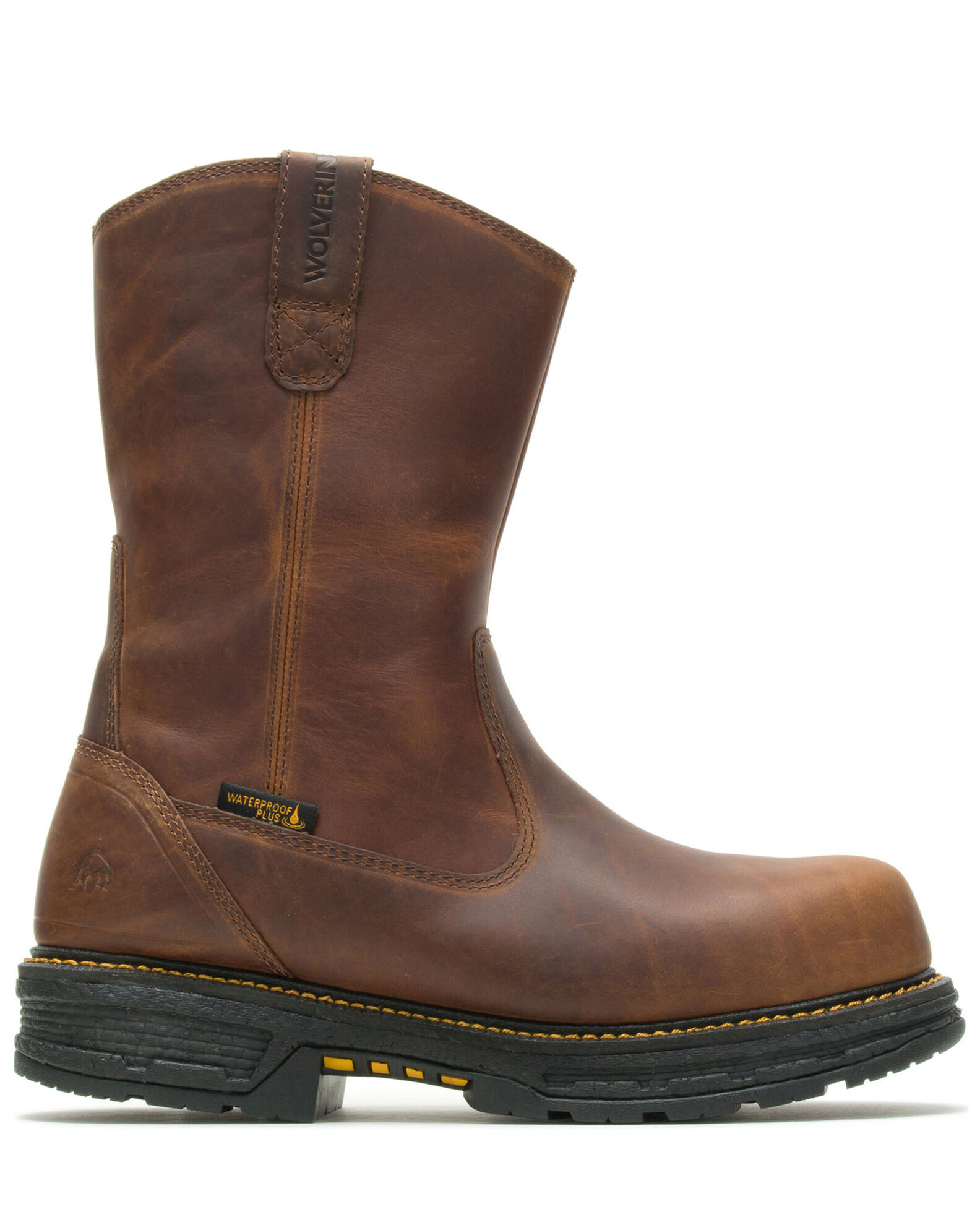 Image #2 - Wolverine Men's Hellcat Waterproof Western Work Boots - Composite Toe, Brown, hi-res