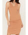 Miss Me Women's Ribbed Mini Dress, Cognac, hi-res