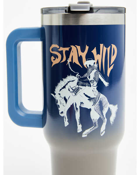 Image #2 - Boot Barn 40oz Take Stay Wild With Handle , Navy, hi-res