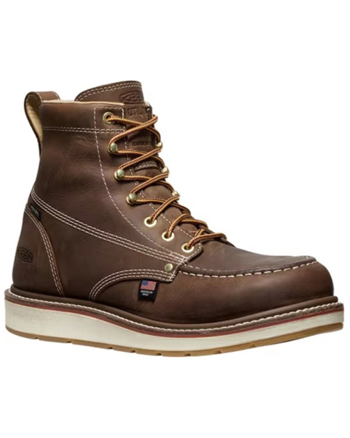 Keen Men's 6" Liberty Waterproof Moc Work Boots - Composite Toe, Brown, hi-res