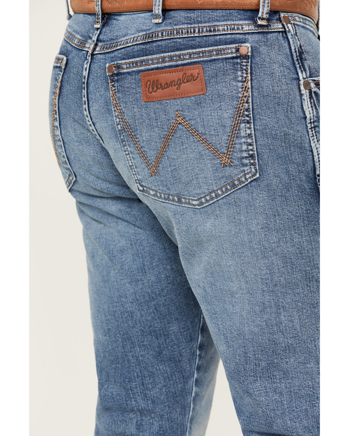Image #4 - Wrangler Retro Men's Beauford Light Wash Slim Bootcut Stretch Denim Jeans, Light Wash, hi-res