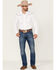 Image #2 - Rock 47 By Wrangler Men's Embroidered Long Sleeve Snap Western Shirt - Tall , White, hi-res