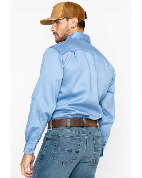 Carhartt Men's FR Dry Twill Long Sleeve Work Shirt, Med Blue, hi-res