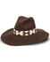 Image #1 - Nikki Beach Women's Bonsoa Wool Cowboy Hat, Brown, hi-res