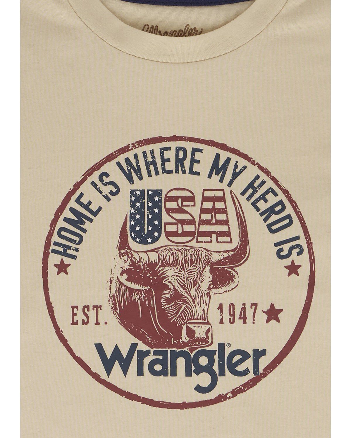 Image #3 - Wrangler Toddler Boys' Herd USA Short Sleeve Graphic T-Shirt, Sand, hi-res