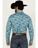 Image #4 - Rock & Roll Denim Men's Cactus Desert Print Long Sleeve Pearl Snap Stretch Western Shirt , Blue, hi-res