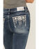 Image #2 - Grace in LA Women's Medium Wash Mid Rise Feather Pocket Bootcut Stretch Denim Jeans , Medium Wash, hi-res