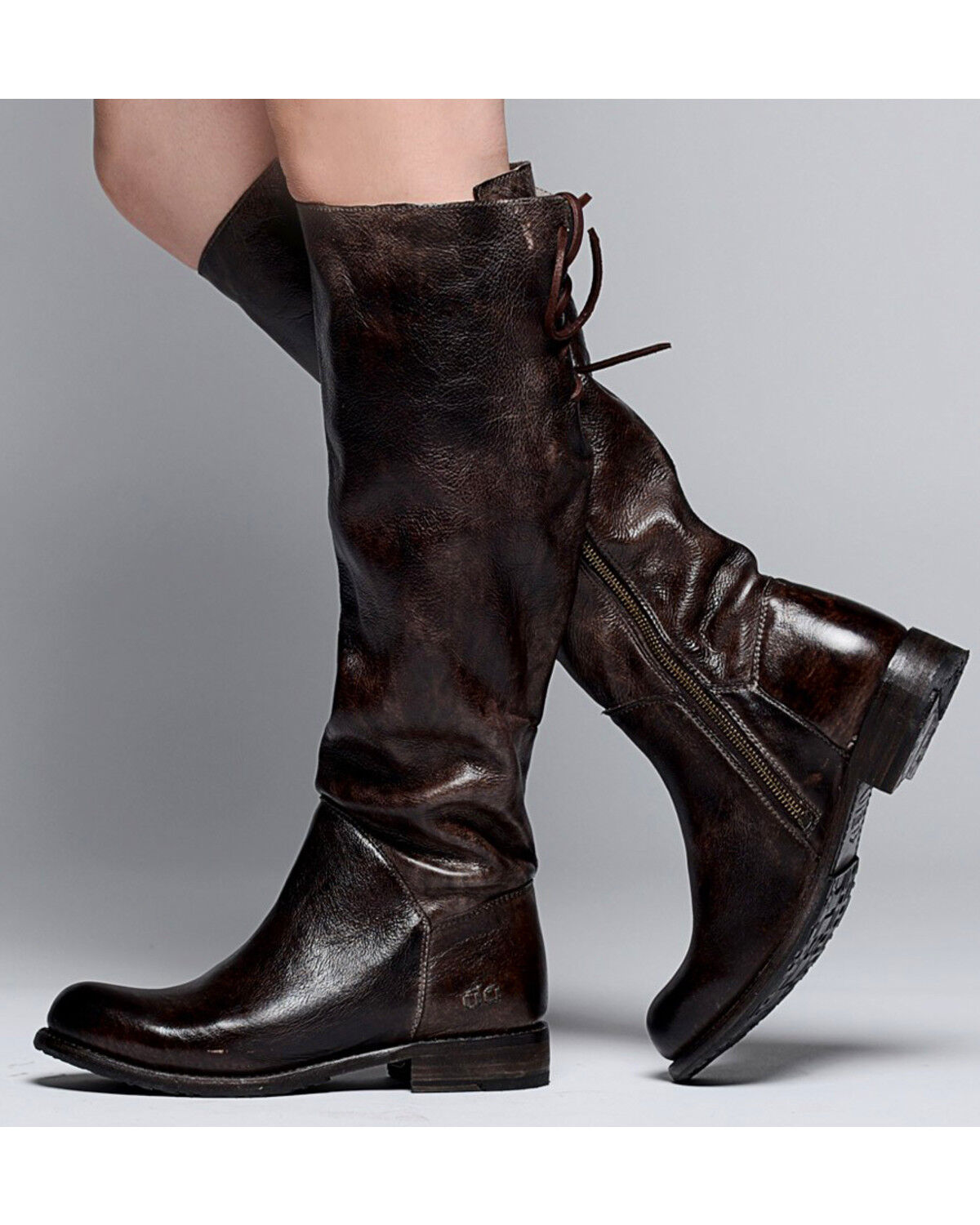 Image #2 - Bed Stu Women's Dark Brown Manchester Tall Boots - Round Toe, , hi-res