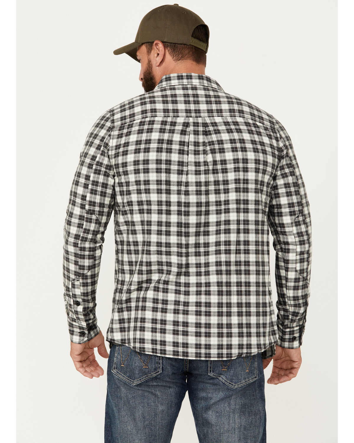 Image #4 - Brothers and Sons Men's Custer Herringbone Long Sleeve Button-Down Shirt, Charcoal, hi-res