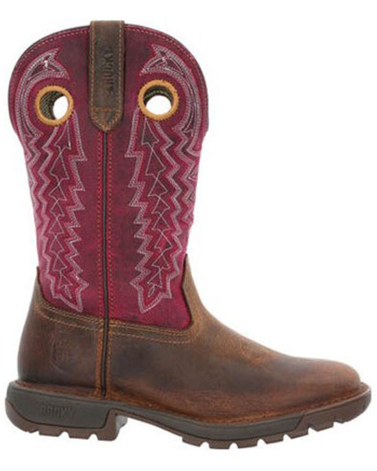 Image #2 - Rocky Women's Legacy 32 Western Boots - Broad Square Toe, Brown/pink, hi-res