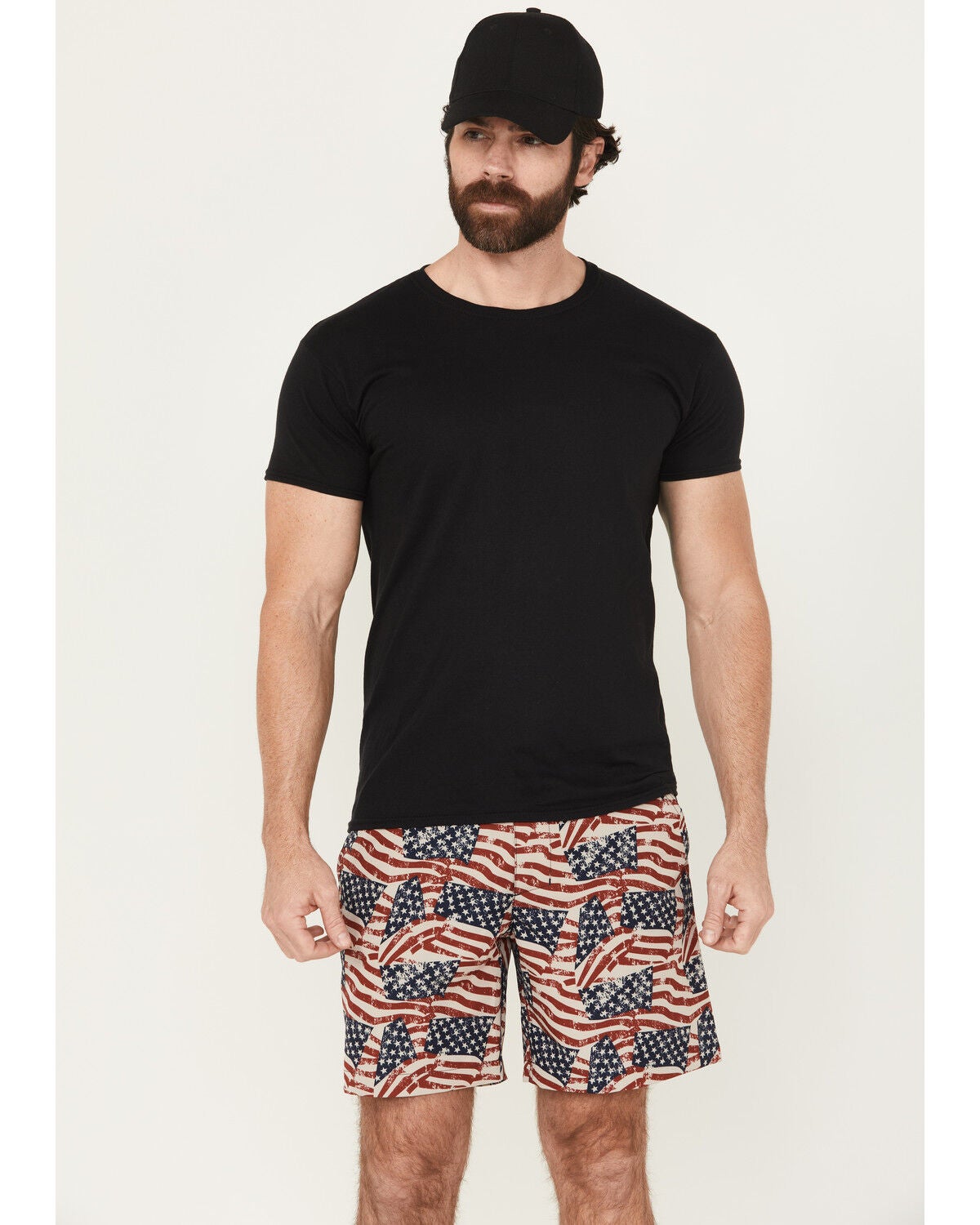 Ariat Men's US Flag Print Tek Shorts, Multi, hi-res