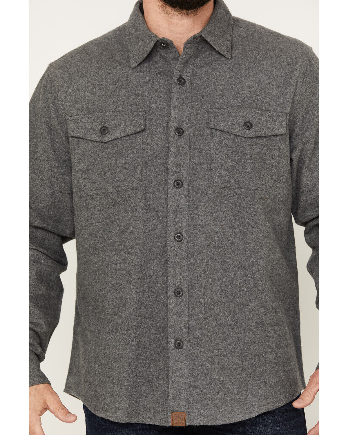 Image #3 - Dakota Grizzly Men's Major Chamois Button Down Long Sleeve Western Shirt/ Sent to studio 12/7/22 AR, Grey, hi-res
