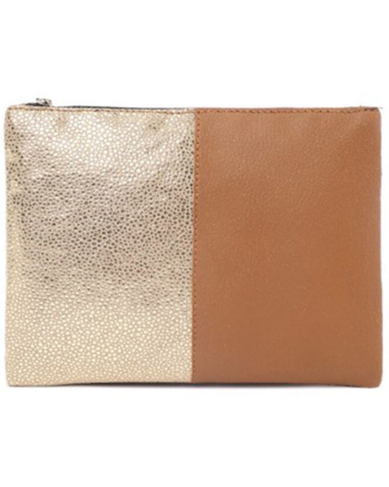 Prime Time Women's Gold Metallic Brown Pouch Bag, Brown, hi-res