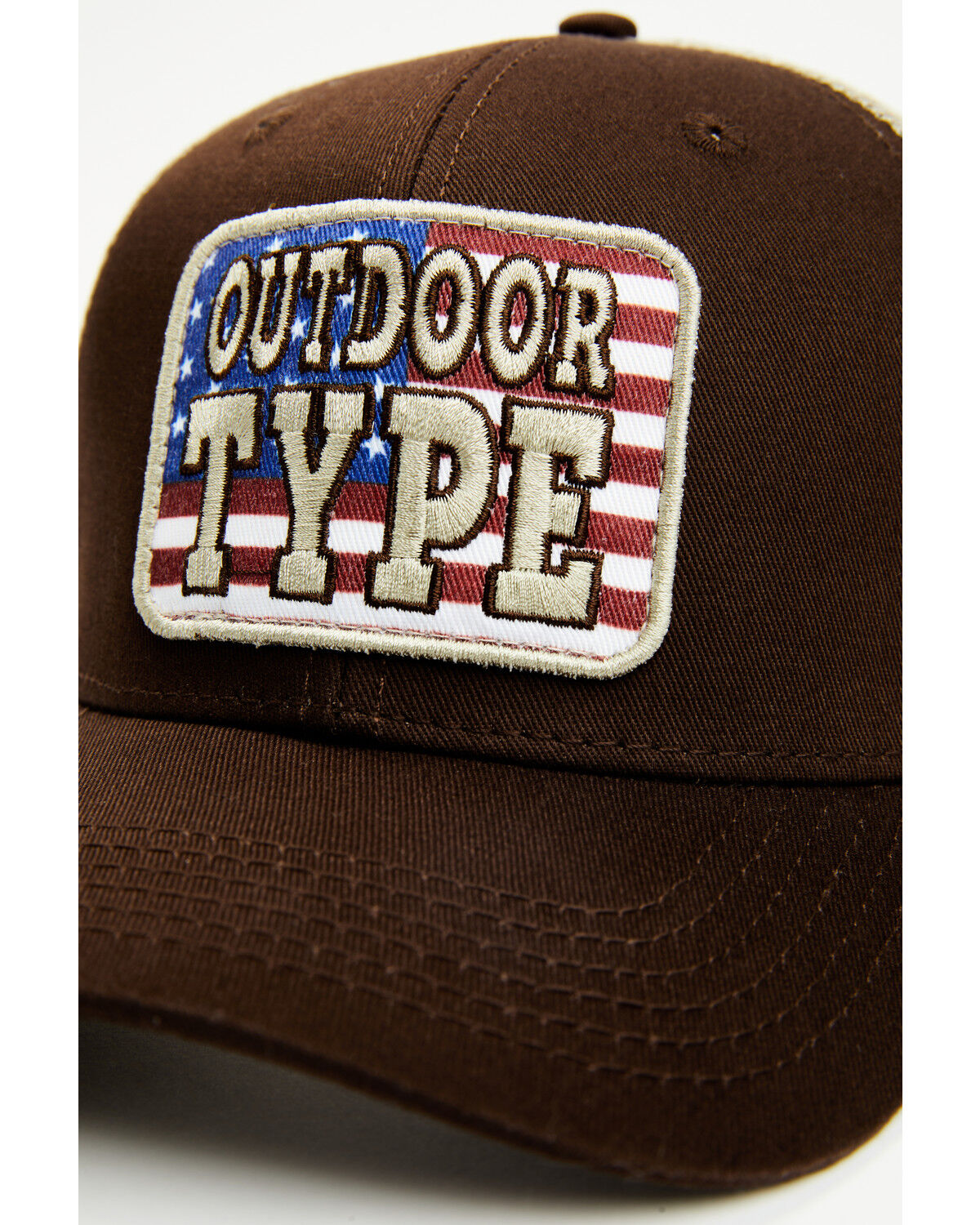 Image #2 - Brothers and Sons Men's Outdoor Type American Flag Patch Ball Cap, Brown, hi-res