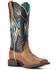 Image #1 - Ariat Women's Frontier Chimayo Ancient Southwestern Embroidered Western Boots - Broad Square Toe, Black, hi-res