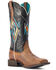 Image #1 - Ariat Women's Frontier Chimayo Ancient Southwestern Embroidered Western Boots - Broad Square Toe , Black, hi-res