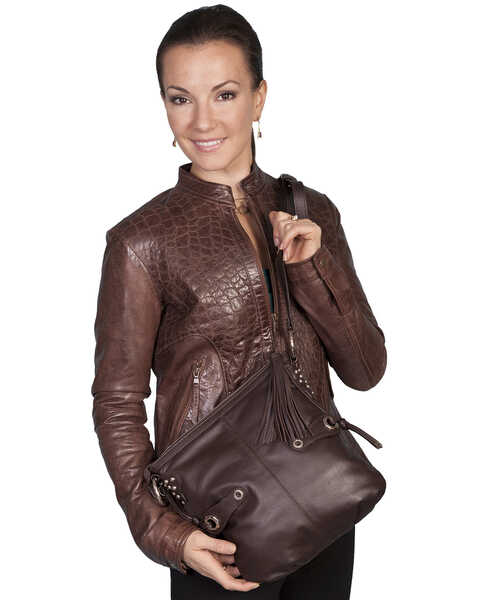 Scully Women's Leather Shoulder Bag, Brown, hi-res