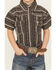 Image #3 - Cowboy Hardware Boys' Stripe Southwestern Print Short Sleeve Snap Stretch Western Shirt, Chocolate, hi-res