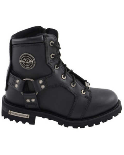 Image #2 - Milwaukee Leather Women's Harness Moto Boots - Soft Toe, Black, hi-res