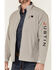 Image #3 - Justin Men's Solid Stillwater Logo Sleeve Zip-Front Fleece Jacket , Charcoal, hi-res