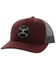 Image #1 - Hooey Men's Primo Logo Patch Trucker Cap, Maroon, hi-res