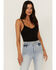 Idyllwind Women's Crystal Spring Rib Lace Top, Black, hi-res