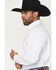 Image #2 - Panhandle Slim Men's Dobby Striped Long Sleeve Button-Down Western Shirt, Blue, hi-res