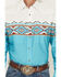 Image #3 - Rodeo Clothing Men's Southwestern Border Long Sleeve Snap Western Shirt, Teal, hi-res