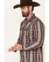 Image #3 - Moonshine Spirit Men's Ricochet Plaid Print Long Sleeve Snap Western Shirt, Purple, hi-res