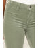 Image #2 - Rock & Roll Denim Women's High Rise Bargain Corduroy Button Flare Jeans, Green, hi-res