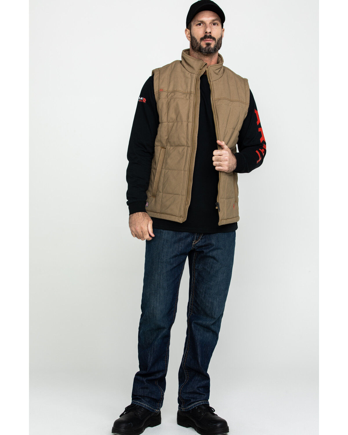 Image #6 - Ariat Men's FR Crius Insulated Work Vest - Tall, Beige/khaki, hi-res