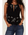 Image #3 - Shyanne Women's Embroidered Floral Keyhole Tank Top, Black, hi-res