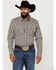 Image #1 - Blue Ranchwear Men's Pradera Plaid Print Long Sleeve Pearl Snap Western Shirt , Indigo, hi-res