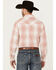 Image #4 - Wrangler Retro Men's Plaid Print Long Snap Western Shirt, Brick Red, hi-res